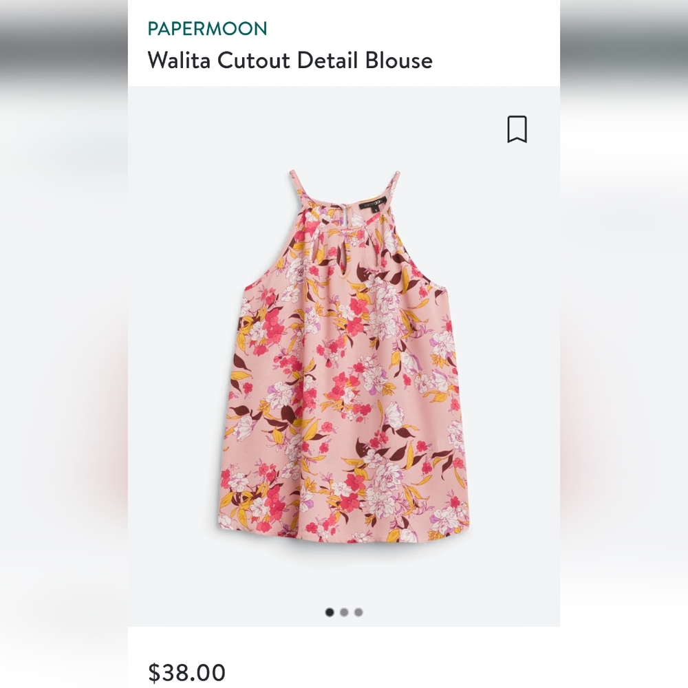 Beautiful pink floral Papermoon brand Walita Tank top blouse size LP